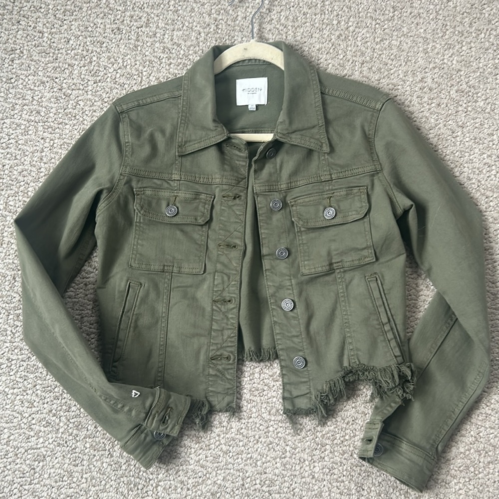 Posh Olive Green Jean Jacket